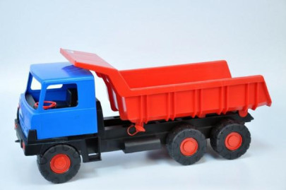 Auto nákladná korba červená kabína modrá plast 75cm