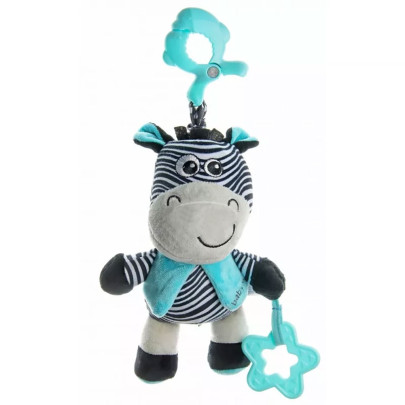 Edukačná hrajúca plyšová hračka s klipom Baby Mix zebra
