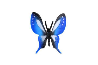 Motýľ tropický Papilio/vidlochvost modrý zooted plast 5 cm