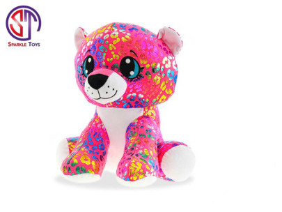 Leopard Rainbow Star Sparkle plyšový farebný 24cm