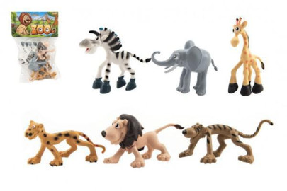 Zvieratká veselé safari ZOO 9-10cm 6 ks