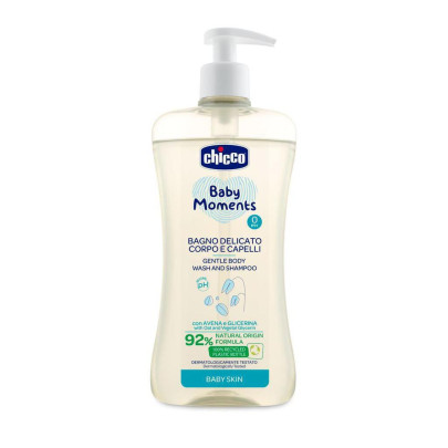 Šampón jemný na vlasy a telo Baby Moments 500 ml Chicco