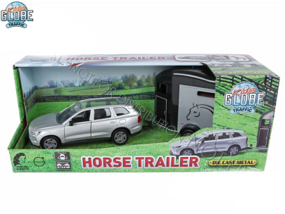 Volvo EX90 kov s prívesom pre kone 28 cm spätný chod Kids Globe Traffic
