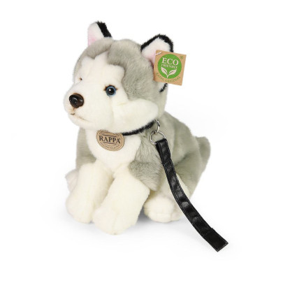 Plyšový pes husky sediaci s vodítkom 28 cm Eco-Friendly Rappa