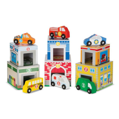 Stohovanie budov a áut Melissa & Doug