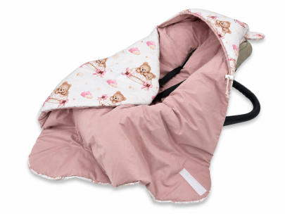 Oteplená zavinovacia deka s kapucňou minky 90 x 90 cm Baby Nellys