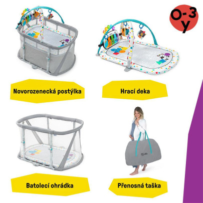 Postieľka s ohrádkou na hranie a klavírom 3 v 1 Kick & Snooze™ 0 m+ Baby Einstein