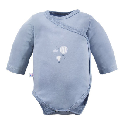Zavinovacie body Petite s dlhým rukávom modré balóniky Eevi