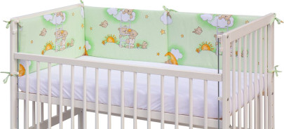 Mantinel do postieľky 4dielny - Mráčik - 180 x 30 cm - zelený Scarlett