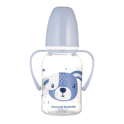 Fľaša úzkohrdlá s úchytmi Cute Animals 120 ml Canpol babies