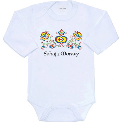 Detské body s potlačou Ľudový vzor Šohaj z Moravy New Baby
