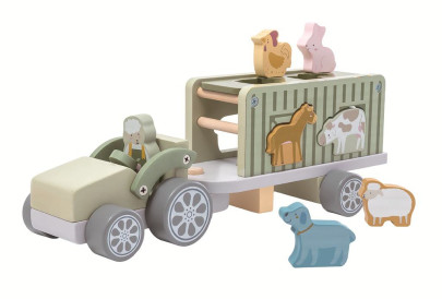 Toys Drevené auto so zvieratkami 2Kids