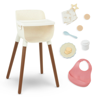 Stolička jedálenská pre bábiky s doplnkami LullaBaby