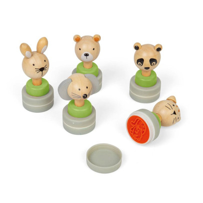 Drevené atramentové pečiatky Zvieratká Bigjigs Toys