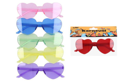 Set karneval - okuliare plastové srdiečka