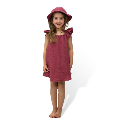 Dievčenské mušelínové šaty Ruby red Esito