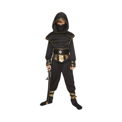 Kostým detský Ninja čierno-zlatý veľ. 10-12 rokov Albi