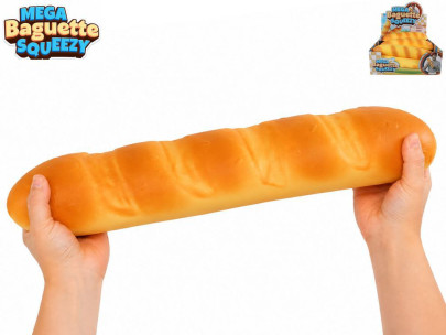 Mega Squeeze Jumbo strečová bageta 37 cm -krčiaca antistresová hračka
