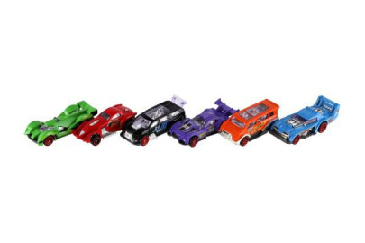 Auto závodné 6 ks kov/plast 8 cm na voľný chod