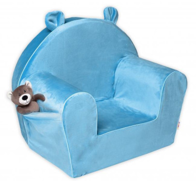 Detské kresielko Teddy Velvet s bočným vreckom Baby Nellys, modré