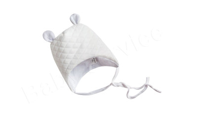 Čiapočka na zaväzovanie thermo biela Baby Service