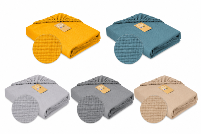 Mušelínové prestieradlo s gumou 60 x 120 cm BabyMatex