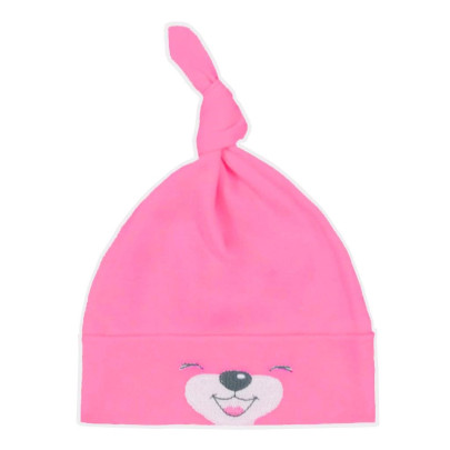 Bavlnená dojčenská čiapočka Bobas Fashion Lucky tmavo ružová