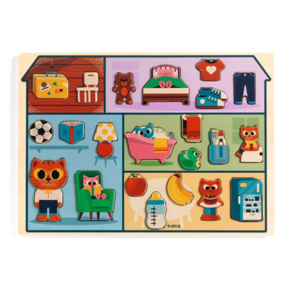 Vkladacie puzzle Domček Djeco