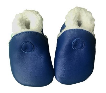 Kožené capáčky Barefoot Zimné Modré Hopi Hop