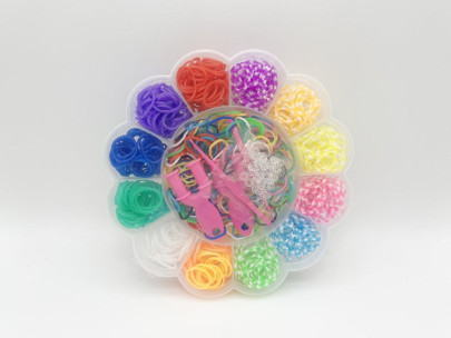 Súprava gumičiek 900 ks na výrobu náramkov Loom band - kvetina
