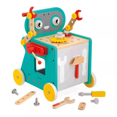 Drevený chodítko a vozík s náradím 38 ks BricoKids Janod