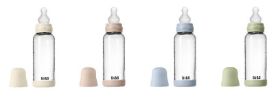 Antikoliková sklenená fľaša so silikónovým cumlíkom 240 ml BIBS
