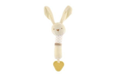 Pískátko/hryzátko zajac plyš 25 cm žlté