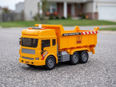 Auto stavebná sklápačka 27 cm na zotrvačník na batérie so svetlom a zvukom