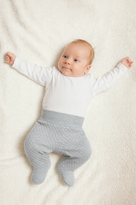 Prešívané polodupačky šedej Baby Service