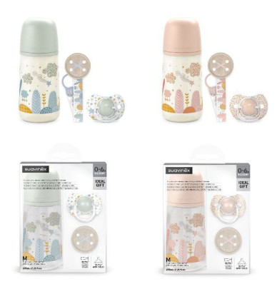 Súprava fľaša 270 ml + cumlík fyziologický 0 - 6 m + klip Dreams Suavinex