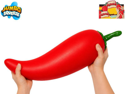 Mega Squeeze Jumbo strečová čili paprička 24 cm - mačkacia antistresová hračka