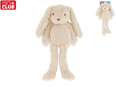 Zajačik plyšový, biely, dlhé nohy 30 cm Mini Club