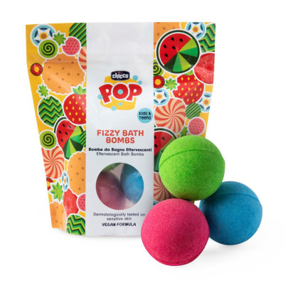 Šumivé kúpeľové bomby POP pre deti a teenagerov 3 ks Chicco