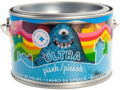 Ultra piesok s glitrami 200 g - modrý