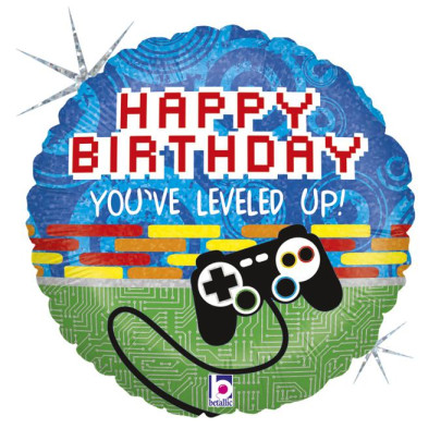 Kruh s ovládačom HB "You've Leveled Up!" 18"/46 cm fóliový balónik
