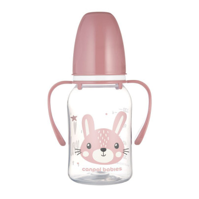 Fľaša úzkohrdlá s úchytmi Cute Animals 120 ml Canpol babies