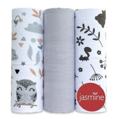 Mušelínové plienky sada mix Unisex 60x80 cm 3 ks Jasmine
