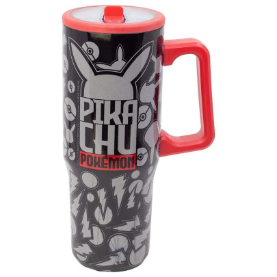 Termohrnček so slamkou a uchom 920 ml Pokémon