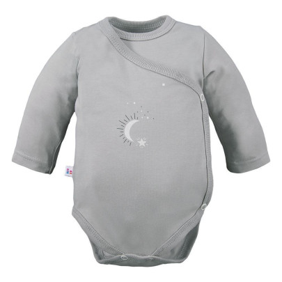 Zavinovacie body Petite s dlhým rukávom šedej hviezdičky Eevi