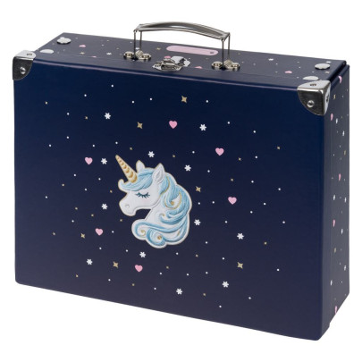 Skladací školský kufrík Unicorn Gold s kovaním Baagl