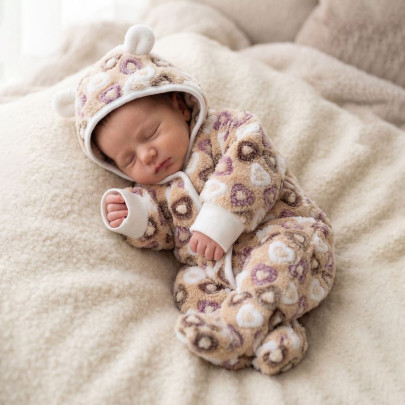 Hrejivá kombinéza s kapucňou Srdiečka Baby Service