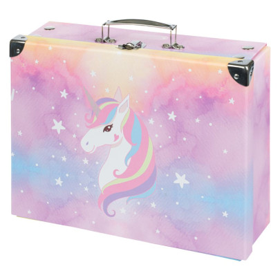 Skladací školský kufrík Rainbow Unicorn s kovaním Baagl