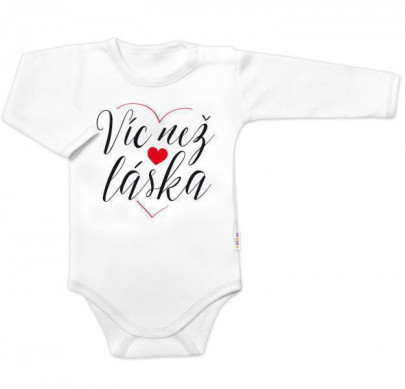 Body dlhý rukáv Viac ako láska biele Baby Nellys