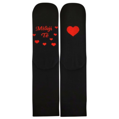 Ponožky pre zamilovaných Darling čierne so srdiečkami design 1 (3 páry)